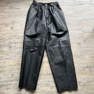 Vintage Leather Pants Black Vintage Motorcycle 30 Waist Size 10 Body Alive